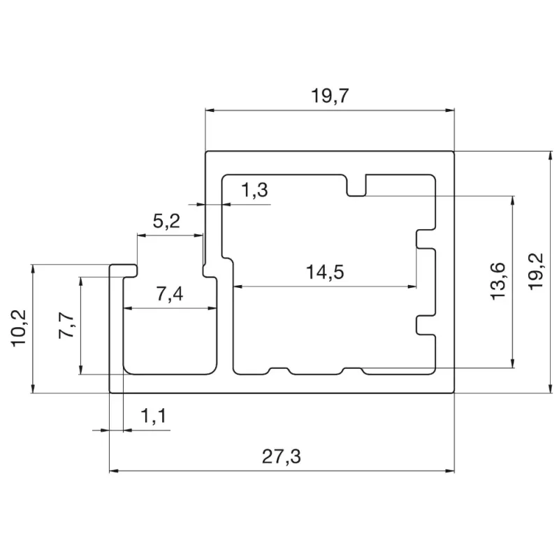 Aluminium Glasrahmenprofil ANKOR 27 