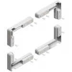 Eckteile zu Alu-Glasrahmenprofil ANKOR 19/27