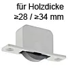 Einlass-Möbelrollen für Holzdicke >28/34 mm