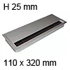 Kabeldurchlass Möbel G14S gerader Deckel 110 x 320 mm