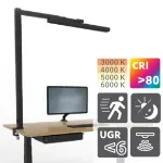 Büro-Klemmleuchte UPLIGHT, blendfrei