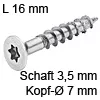 Senkkopfschraube verzinkt Ø 3,5 mm L 16 mm