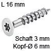 Senkkopfschraube verzinkt Ø 3 mm L 16 mm